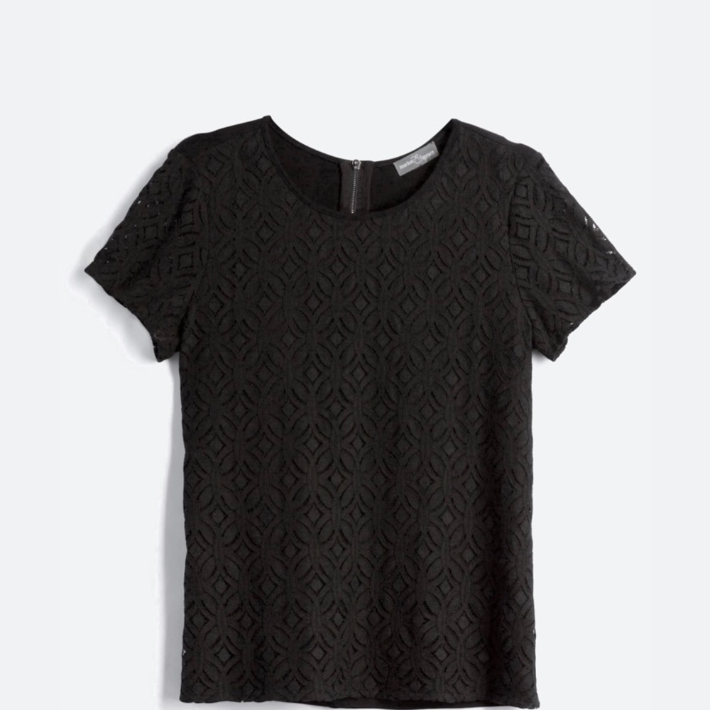 Market & Spruce Crochet Front Blouse